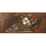 Studio of Pieter Casteels III (1684-1749) - Pair of oil paintings - Still lifes with flowers and