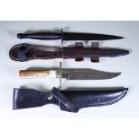 A Small Collection of Modern Collectable and Hunting Knives, Modern, comprising - a stag handle