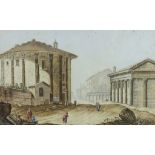 19th Century Italian School - Watercolour - Temple de Vesta, 14ins x 9ins, in gilt moulded frame and