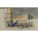 William Monk (1863-1937) - Watercolour sketch - London pet market, 12ins x 19ins, framed and glazed