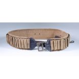 A U.S. 45/70 Webbing Cartridge Belt, Circa 1870, webbing and leather construction with brass