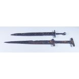Two Medieval Dagger Blades, detector finds, comprising - one in the form of a Boseland Dagger