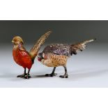 An Austrian Cold Painted Bronze Model of a Golden Pheasant, Late 19th/Early 20th Century, stamped "