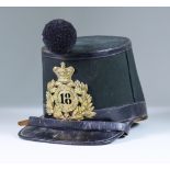 An 18th Regiment of Foot Shako, Victorian, manufactured by Edward Smith of London, complete with