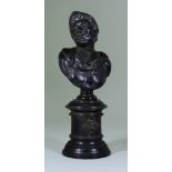 Style of Nicolo Roccatagliata (1539-circa 1636) - Dark brown patinated bust of a Roman soldier, on