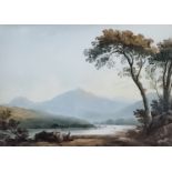 John Varley (1778-1842) - Watercolour - "Moel Hebog" (North Wales), signed, 10ins x 14ins, in gilt