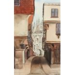 ***S.J. (Toby) Nash (1891-1960) - Two watercolours - "Mercery Lane, Canterbury" and "The Weavers,