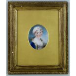 Early 19th Century English School - Miniature painting - Shoulder length portrait of "Mrs Mary