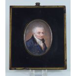 19th Century Continental School - Miniature painting - Shoulder length portrait of "Mons D Chauvet
