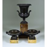 A Continental 'Grand Tour' Brown Patinated Bronze Two-Handled Campagna Shaped Urn, 19th Century,