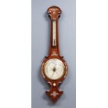 A 19th Century Rosewood Wheel Barometer and Thermometer by Martin of Maidstone, the silvered dial