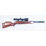 A .22 Under Lever Air Rifle, by Weihrauch, model HW97K, 14.5ins blued steel barrel with integral