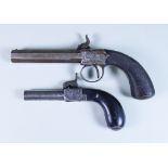 Two Continental Percussion Pistols, 19th Century, comprising - one overcoat pistol, bright steel