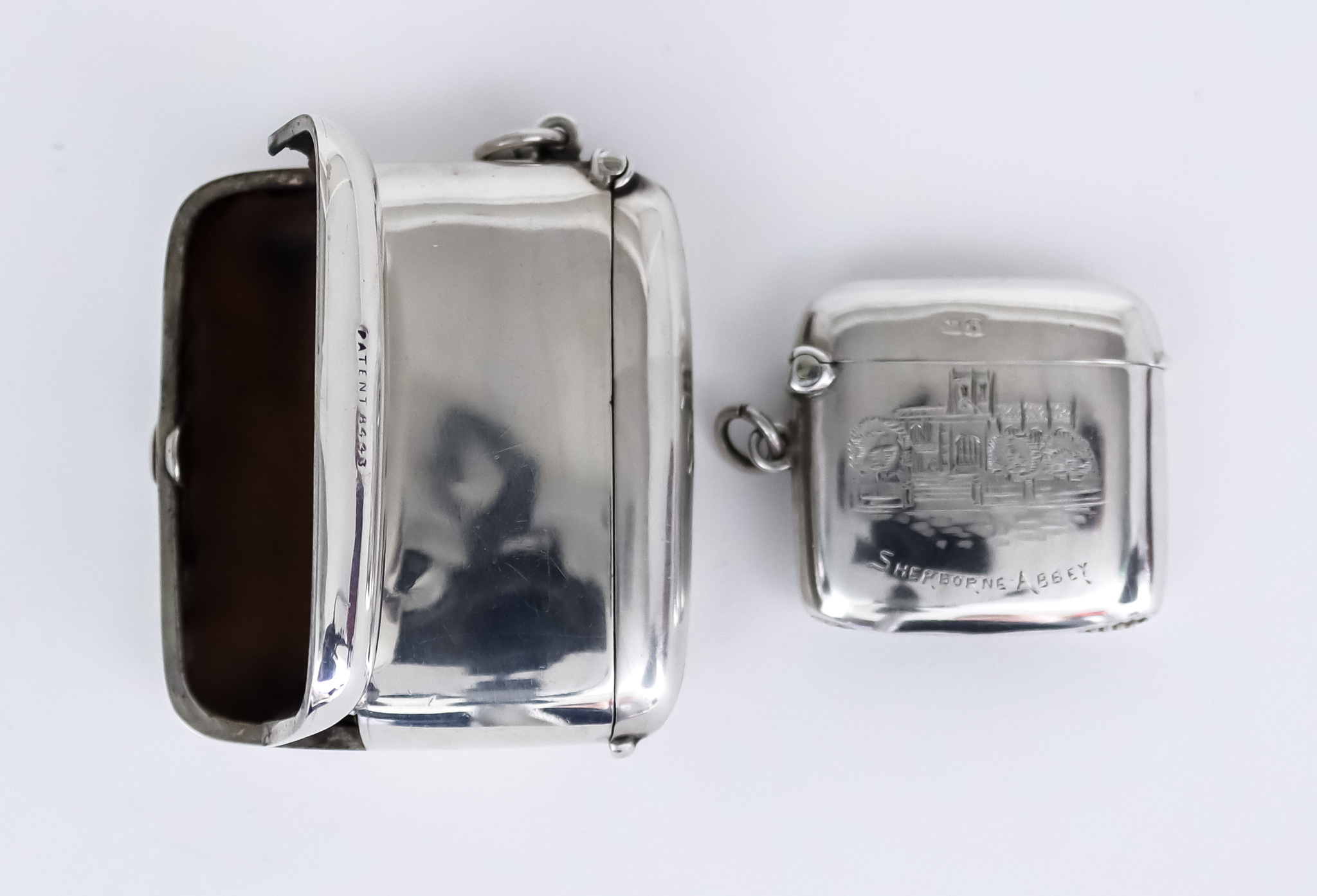 An Edward VII Silver Combination Vesta Case/Cheroot Holder and One Other Vesta Case, the combination