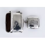 An Edward VII Silver Combination Vesta Case/Cheroot Holder and One Other Vesta Case, the combination