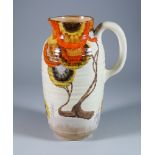 Rhodanthe, a Clarice Cliff Bizarre Greek Jug, shaped no.563, painted in colours, 9.5ins high,