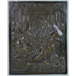 17th Century Northern European School - Bronze Plaquette - "Christ with the Doctors in the