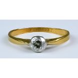 A Solitaire Diamond Ring, 20th Century, 18ct gold set with a brilliant cut round diamond,