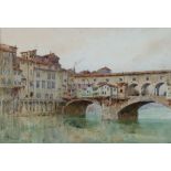 ***Gerald Ackermann (1876-1960) - Watercolour - Ponte Vecchio, Florence, signed, 10ins x 14ins, in