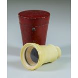 I*An Ivory and Brass Monocular, Circa 1800, by D. Adams, London, 4ins extended, with an objective