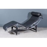 After Le Corbusier (1887-1965) - Modern Italian Chrome Metal Framed "LCNO.4" Adjustable Chaise