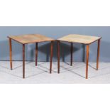 Georg Petersens for Farum - Pair of Danish Pale Rosewood Veneered Square Occasional Tables