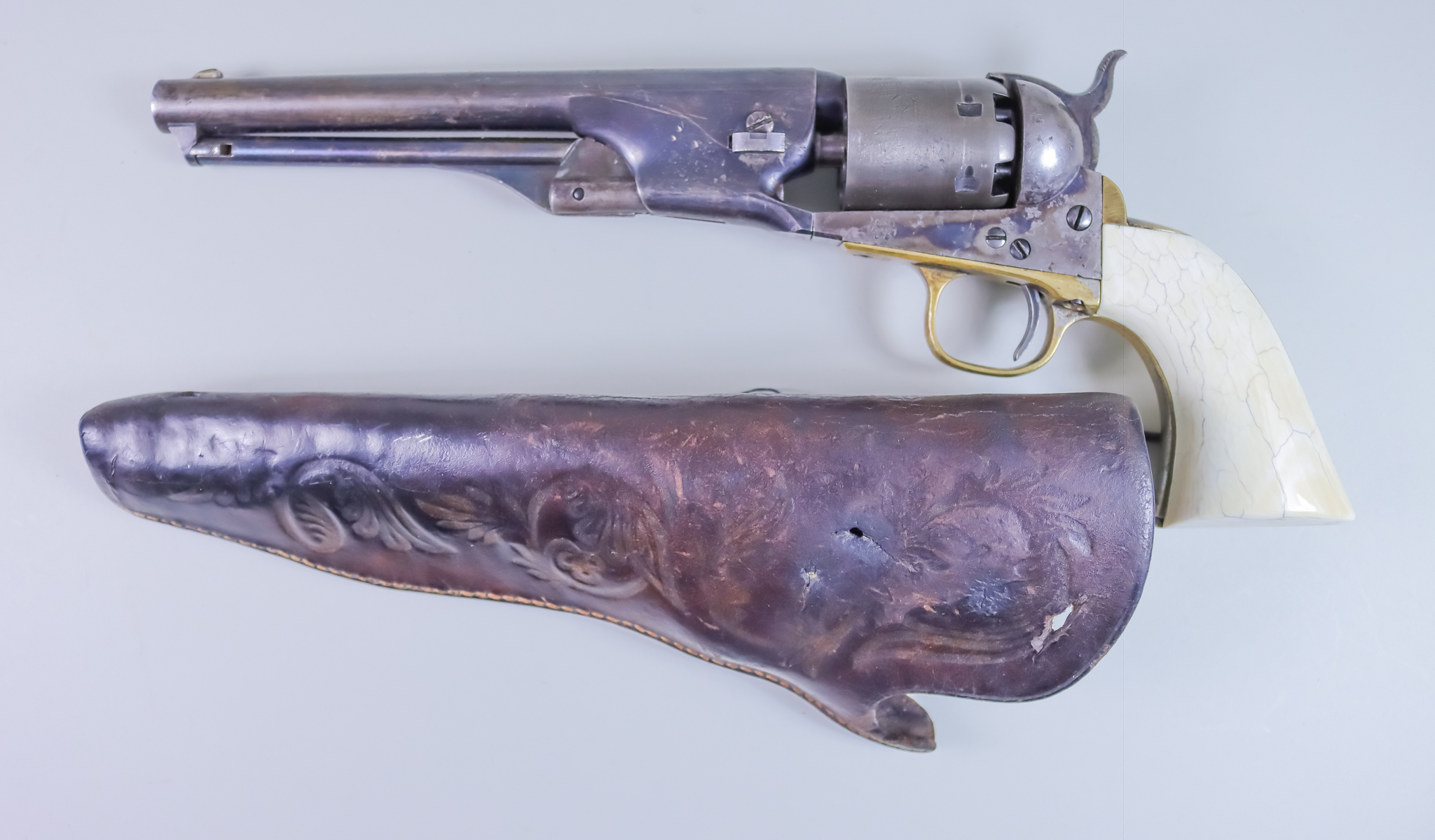 A Colt .36 Calibre Navy Revolver, Model 1861, serial No. 11420, year of manufacture 1864, (stamp), 7