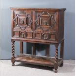 A Late 19th/Early 20th Century Oak Cabinet of '17th Century' Design, with moulded edge to top and