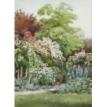 Lilian Stannard (1877/84- 1944) - Watercolour - Garden scene with herbaceous border, signed, 13.5ins