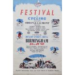 1951 "Festival of Cycling" Poster, Printed by The Haycock Press, London, 29.75ins x 19.75ins, framed