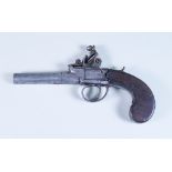 An 18th Century Turn Barrel Flintlock Pocket Pistol, 2 1/2 ins bright steel turn of barrel, bright