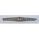 A Late 19th/Early 20th Century Diamond Brooch, platinum set with a centre old European cut