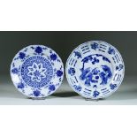 A Chinese Kangxi Blue and White Porcelain Plate, painted with flowers and trellis pattern, 6ins (