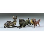 Three Austrian Cold Painted Models, Late 19th/Early 20th Century - Rabbit, stamped "Geschutzt", 2ins