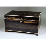 I* A Coromandel Rectangular Humidor, Early 20th Century, by Alfred Dunhill Ltd., inlaid in ivory