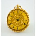 An 18ct Gold Cased Open Faced Fusee Pocket Watch, by P. Orr & Sons, Madras, Serial No. 1649, 40mm