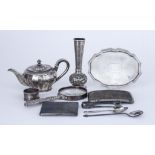 A Late Victorian Silver Oval Teapot Stand and Mixed Silverware, the stand by Martin Hall and Co.,