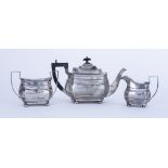 A George V Silver Rectangular Three-piece Tea Service, by George Nathan and Ridley Hayes, Chester