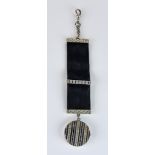 A Late 19th/Early 20th Century Diamond and Sapphire Mourning Fob Locket, white metal set to the