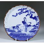 A Japanese Arita "Three Cranes" Dish, Circa 1660-70, 8ins (20.3cm) diameter