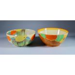 Nasturtium and "Delicia", a Clarice Cliff Bizarre Havre Bowl and Holborn Bowl, the Havre bowl 8.