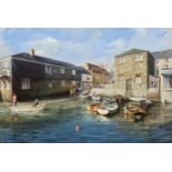 Eric Roberts (20th Century) - Oil painting - Salcombe, Devon, signed, canvas 20ins x30ins, in gilt