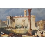 19th Century European School - Watercolour - The Forum, Rome, 10.5ins x 16.5ins, in moulded frame