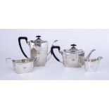A George V Silver Rectangular Four-Piece Tea and Coffee Service, By Barker Brothers Silver Ltd,