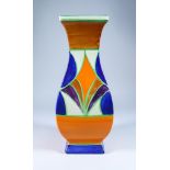 Original Bizarre, a Clarice Cliff Bizarre Vase, shape no. 40, painted in colours between brown and