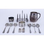 A George III Silver Christening Mug and Mixed Silverware, the christening mug possibly by Charles
