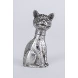 A Victorian Silver Die-Stamped Novelty Comical Cat Pattern Pepper Pot, by H.V. Pithey and Co.