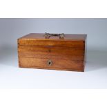 A Mahogany Rectangular Artist's Box, 19th Century, the lid opening to reveal fitted interior with