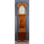 A 19th Century Mahogany Longcase Clock, the 12ins painted dial with Roman numerals, subsidiary