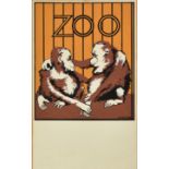 ***A.E.Halliwell (1905-1987) - Pencil and Gouache - Poster - Design for the zoo, signed and dated No